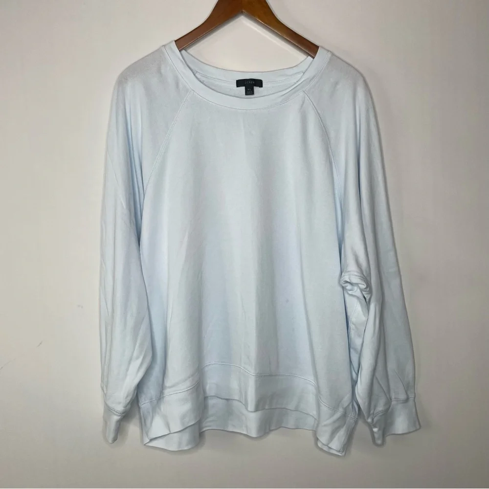J. Crew Magic Rinse Sweatshirt Light Blue Xlarge - Picture 1 of 5